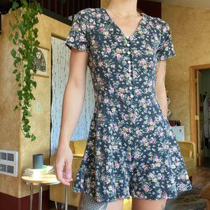 Vintage 90s Ditsy Floral Romper Playsuit S / M